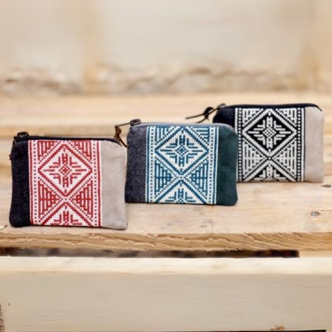 Multi-Color Coin case/ Red/beige/black